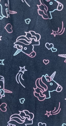 TCP Kid Girls Colorful Neon Unicorns Shooting Stars Full Length Leggings Black L - Picture 5 of 5