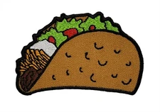 Taco Embroidered Iron On Patch Cinco de Mayo Inspiration Funny Laugh Mexican