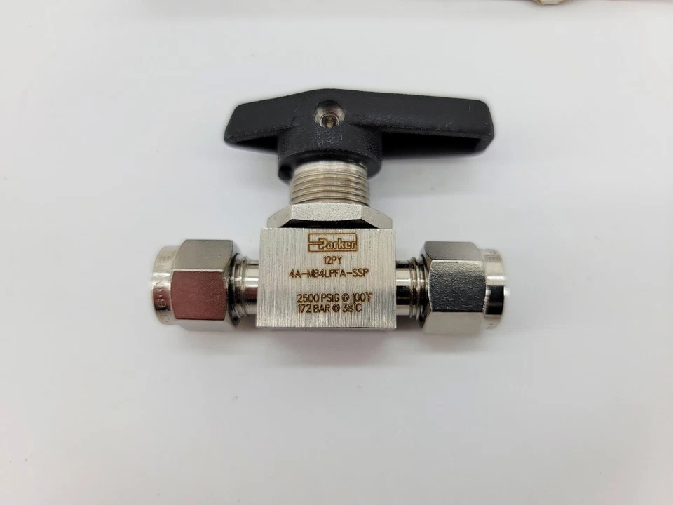 New Parker 4A-MB4LPFA-SSP-GR Mini Ball Valve 2500PSI @ 100F 1/4" - Image 3 of 4
