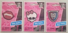 Monster High Set of 3 Body Jewelry Glitter Tattoos Skullette, Fangs, Logo