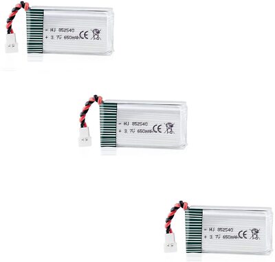 Set of 3 LiPo Battery 3.7V 650mAh 25C for RC Drones | For Syma X5C, CX-30W