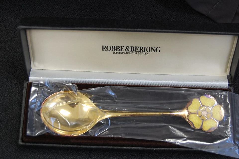 Robbe & Berking Cucchiaio Anno 1980 Grande 925 Argento 62,58 Grammi Migliori - Immagine 2 di 2