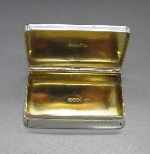WILLIAM IV LARGE SOLID STERLING SILVER SNUFF BOX 104g 8.2CM T.E LONDON 1835