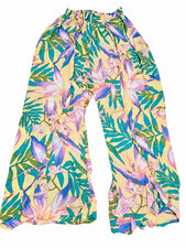 Billabong Split Spirit Floral Wide Leg Slit Pants Womens M Swim Cover