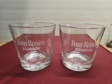 Four Roses Bourbon Rocks Glasses Set Of (2) Pre-owned (JK)
