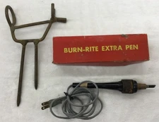 Vintage Burn Rite Wood Burning tool, Box And Safety Stand, Preowned