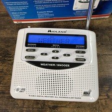Midland WR-120dsp NOAA Weather Hazard Alert Radio SAME Tested works No Charger 
