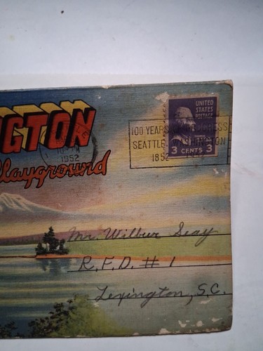 Vintage Postcard Used by Military Personnel Station Washington D.C 1951