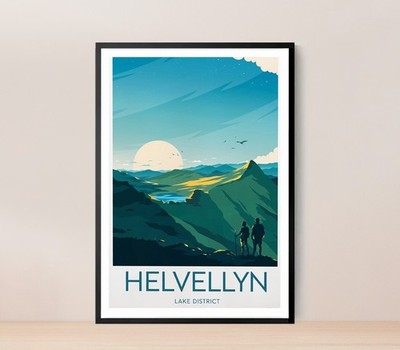 Helvellyn Lake District Travel poster Choose your Size