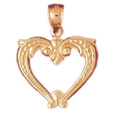 Heart Charm Pendant 14k Gold