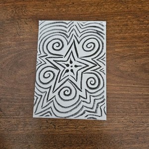 Original ACEO Star #2/9 2.5in x 3.5in Ink on Paper by Ten