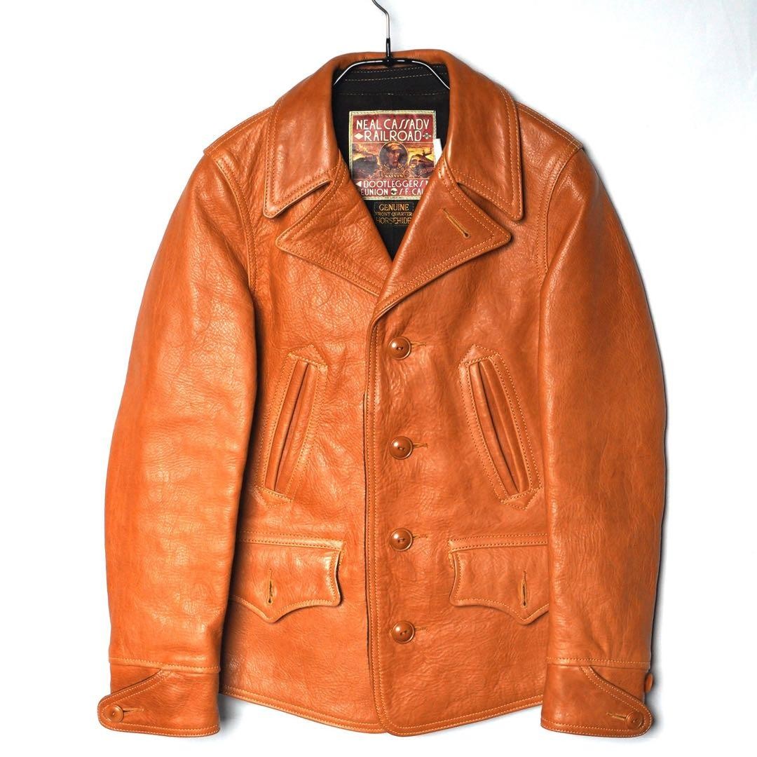 Rare Freewheelers Leather Switchard Coat Size 30 Vintage Black