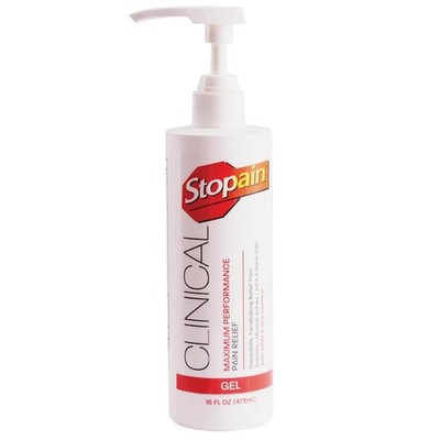 Stopain Clinical Pain Relief Gel 16 oz - Professional Formula for Arthritis, Kne