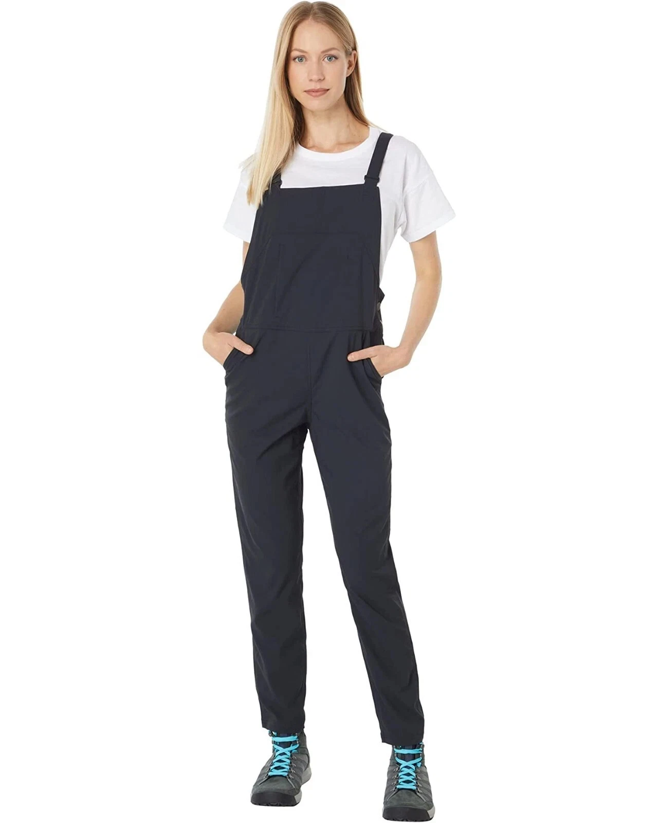 Flylow Life Bib Pants UPF 50+ Chai Sz L Black Outdoor Walking Hiking Work