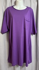 Vintage Victoria  s Secret Gold Label Purple Cotton Embroidered Nightgown Size L