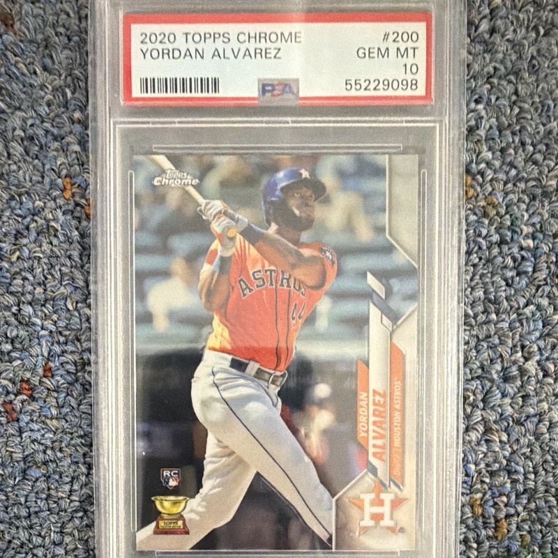 Topps 2020 Chrome Yordan Alvarez #200 Orange Jersey RC PSA 10 GEM MT Astros
