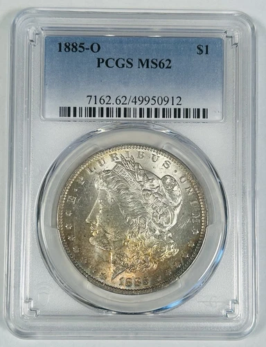 1885-O Morgan Silver $1 Dollar Coin Toned PCGS MS 62