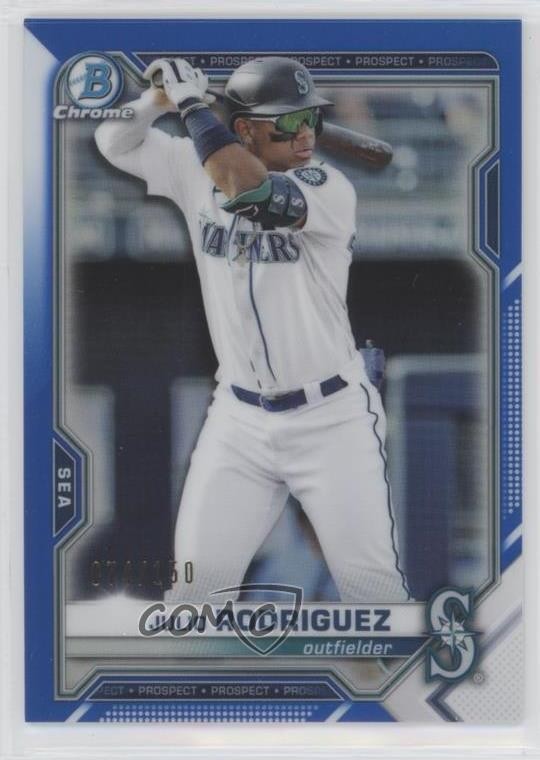 2021 Bowman Chrome Prospects Blue Refractor /150 Julio Rodriguez #BCP-86 5q7