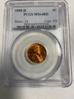 1955-D  1C RD Lincoln Wheat One Cent  PCGS MS64RD