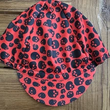 SOLID RED BLACK SKULLS HEX-TEK® Wicking Polyester Team Cycling Cap FREE SHIP !!
