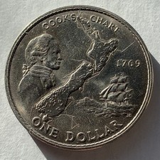 New Zealand $1 1969 Cook s Chart Crown 