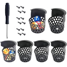 Pool Table Replacement Pockets - Set of 6 Plastic Web Pockets for Billiard Ta