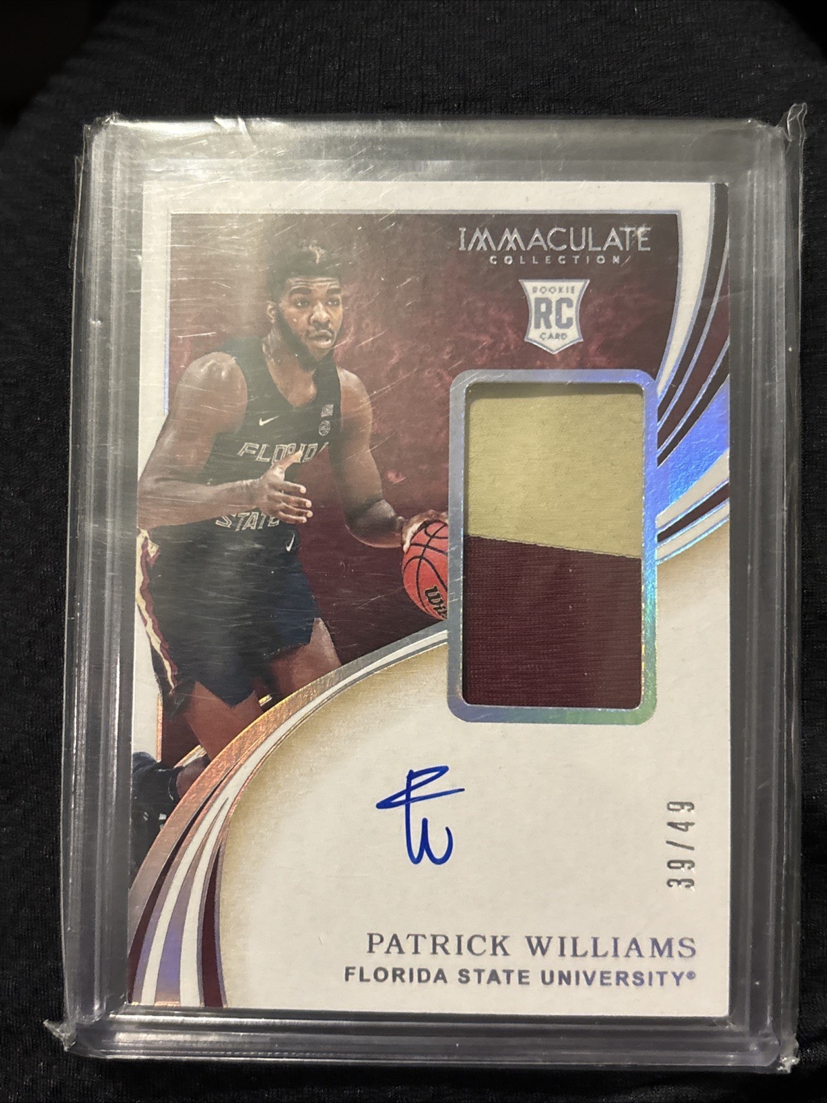 2020 Panini Immaculate Red 39/49 Patrick Williams #124 RPA Rookie Patch Auto RC