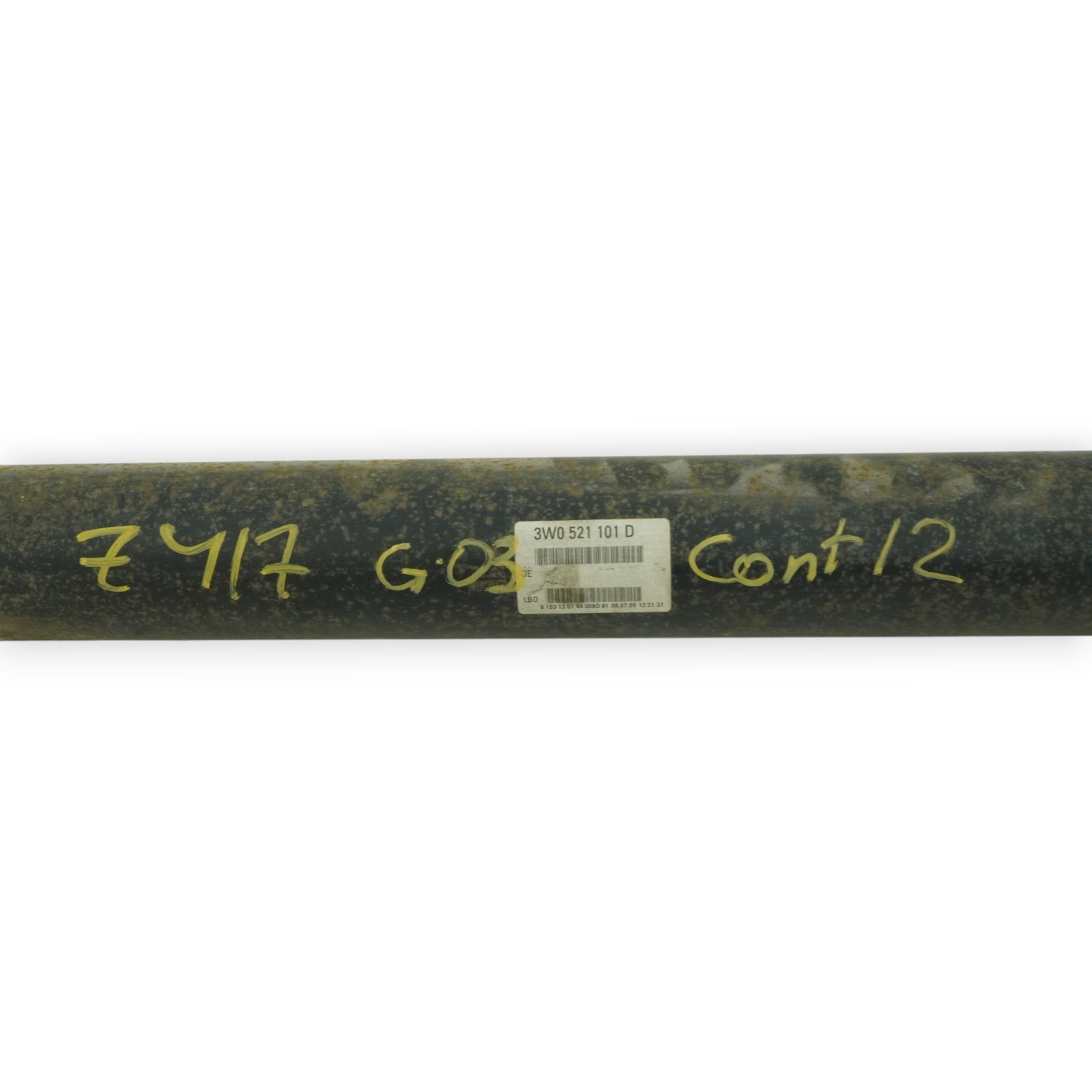 03-12 Bentley Continental GT 6.0L Drive Shaft Propeller Cardan Rear 3W0521101D