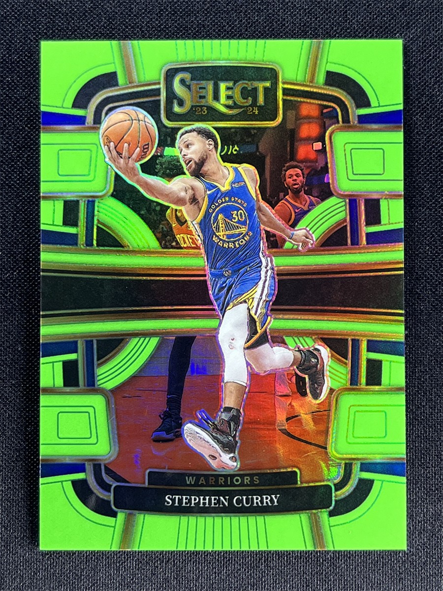2023-24 Panini Select Stephen Curry #56 Concourse Neon Green Prizm Warriors /75
