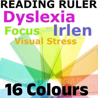 CROSSBOW EDUCATION 1 x Reading Aid Ruler Plain Eye Level Tinted Overlay Visual Stress Dyslexia Book