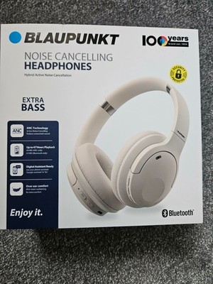 Blaupunkt Hybrid Noise Cancelling Kopfhörer Extra Bass Bluetooth Wireless Biege
