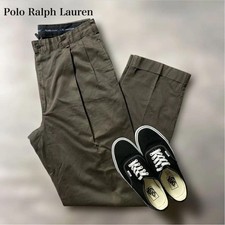 Old Clothes Polo Ralph Lauren 2 Tuck Chino Khaki Aa60 Vintage Men Limited Editon