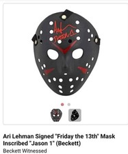 Ari Lehman JASON Friday the 13th Autographed & Inscribed Hockey Mask JSA COA