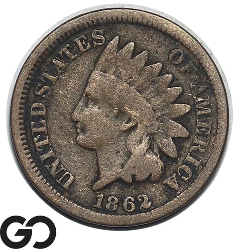 1862 Indian Head Cent Penny