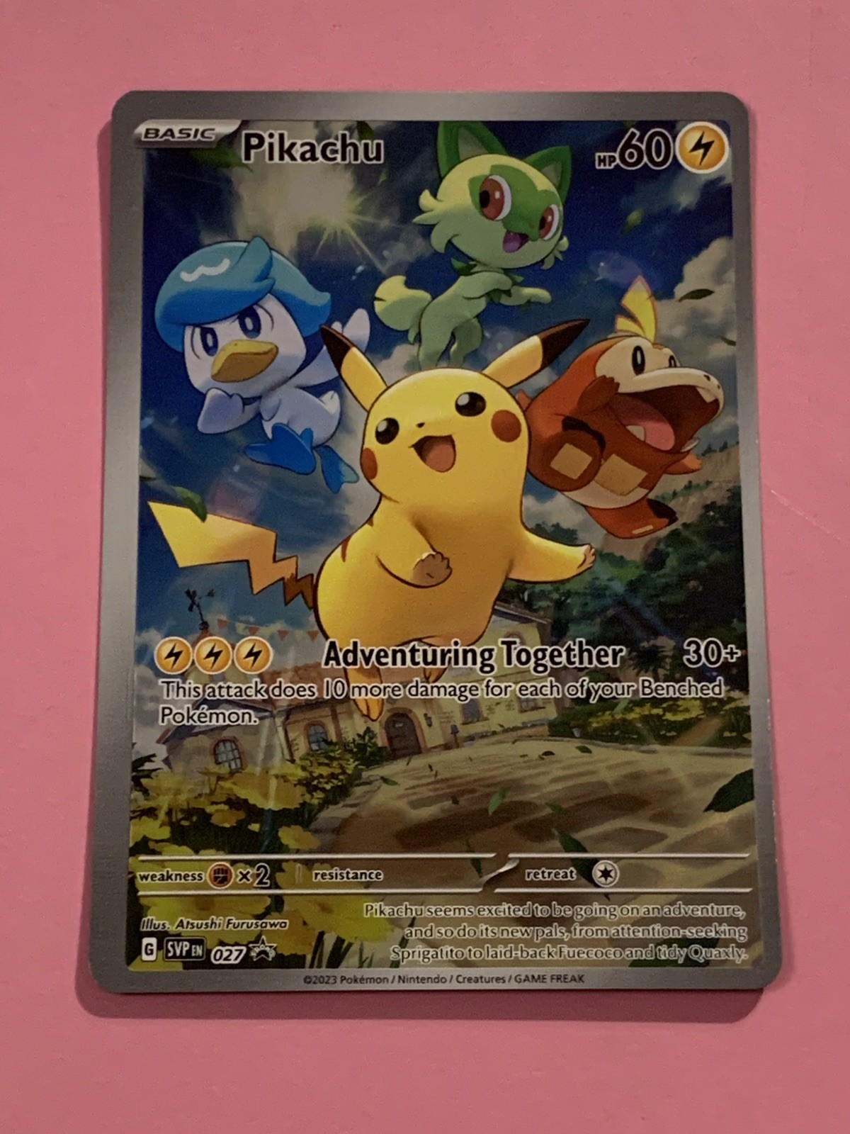 Pokémon Pikachu SVP 027 Scarlet & Violet Paldea Evolved ETB Promo, near mint