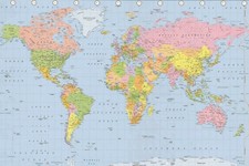 Image of A1 World Map Poster Atlas Style Wall Art Geography Educational Print