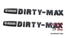 2 Pair Set Allison Transmission DIRTYMAX Duramax Truck Emblems Black/White
