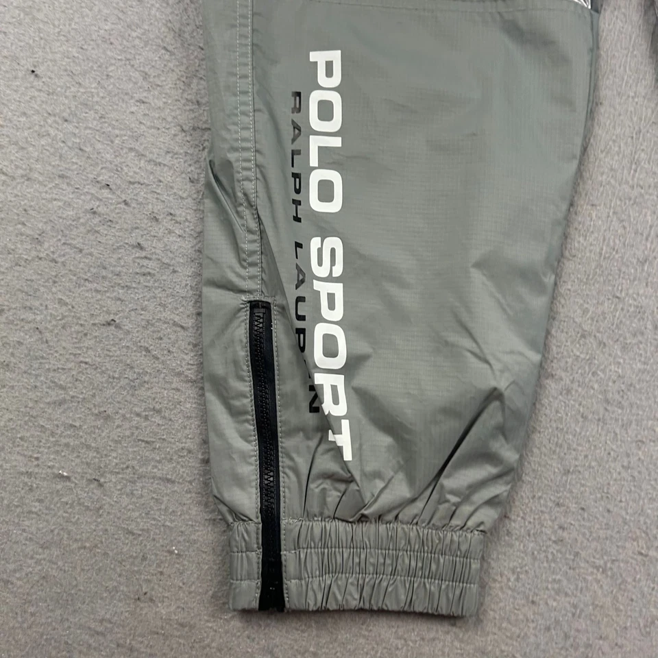 Calça polo esportiva feminina Ralph Lauren XS cinza náilon com cinto elástico cintura jogger - Imagem 3 de 4