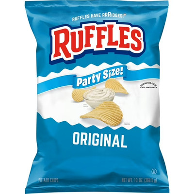 Ruffles Original Flavor Potato Snack Chips,Party Size, 13 oz Bag New