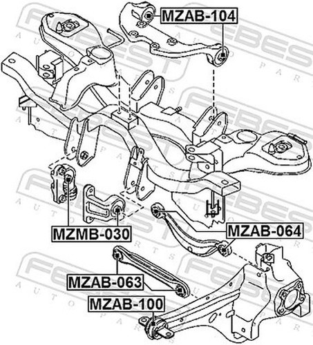 FEBEST MZMB-030 Support, Différentiel Pour MAZDA - Photo 2/7