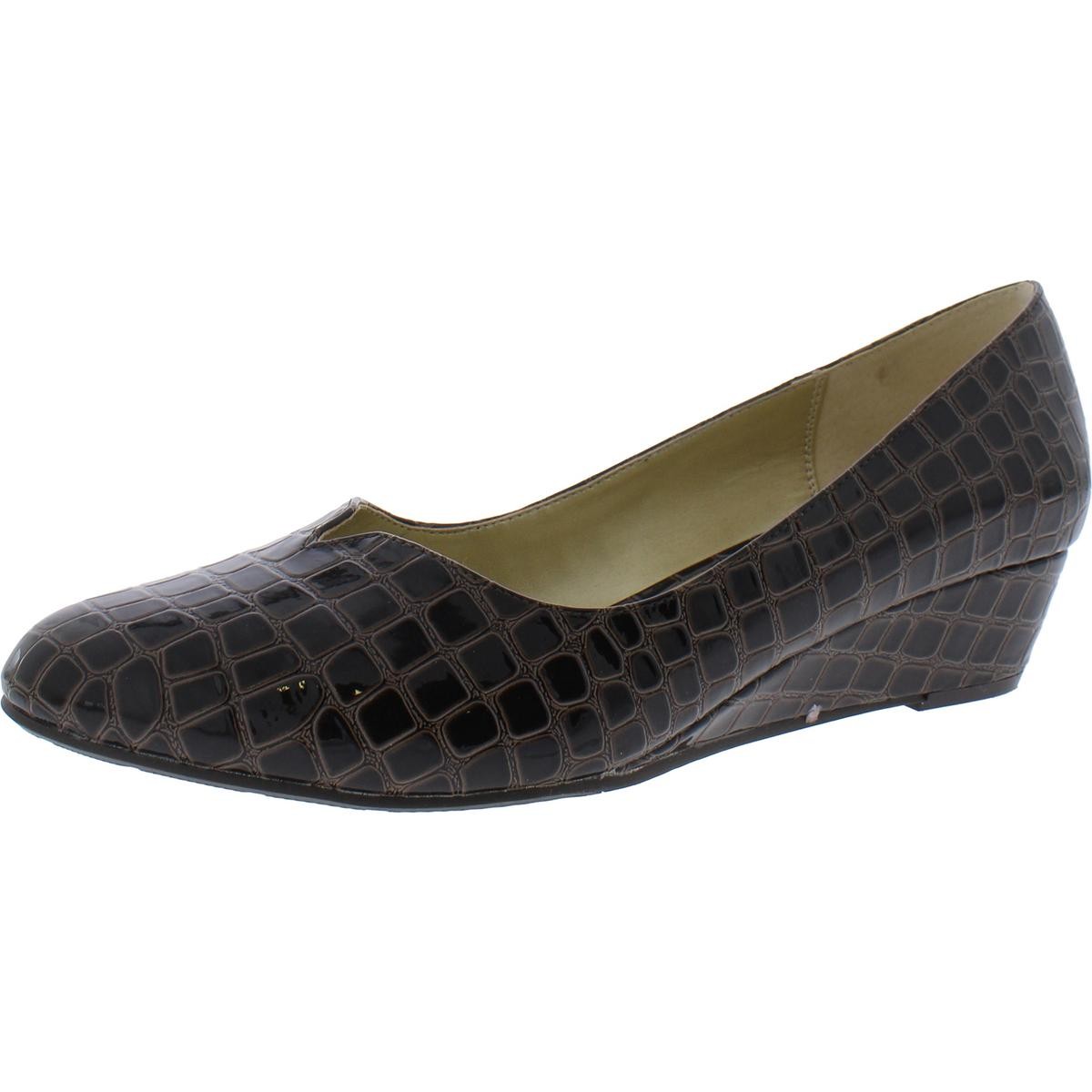 Женские лакированные слипоны Proxy Womens Emastine коричневого цвета на танкетке 11 см (B,M) BHFO 1844