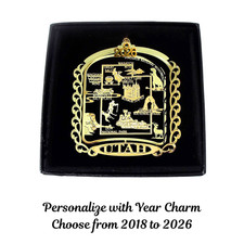 Utah State Ornament Brass Travel Souvenir, Personalize with Year Charm