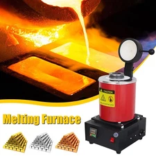 6.6LB Electric Melting Furnace Kit Smelting Gold Silver Copper Aluminum 1500W US