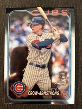Topps 2024 Chrome Refractor Pete Crow-Armstrong Rookie Card #16 Chicago Cubs. rookie card picture