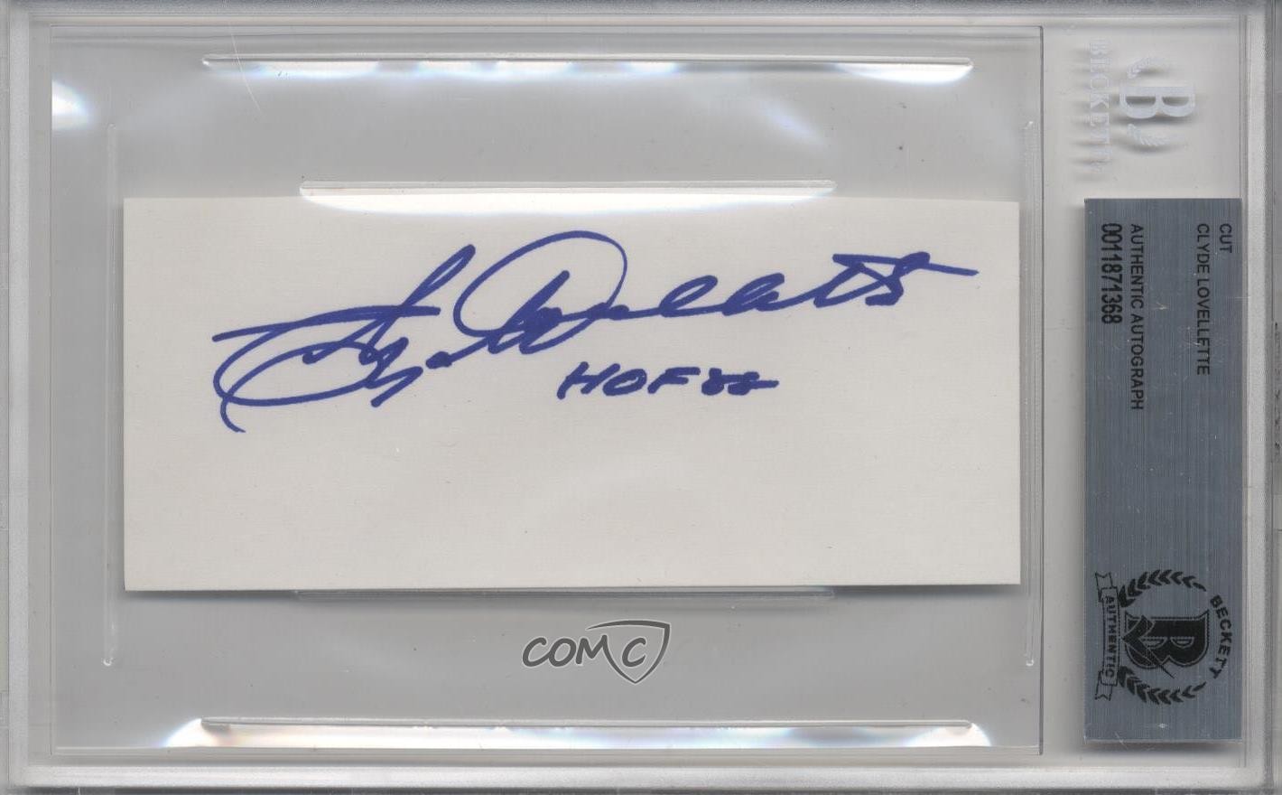 BAS Authenticated Clyde Lovellette BGS Authentic Auto HOF 4f5