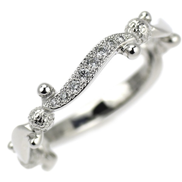 Gucci Pt950 Diamond Ring #8 - Auth free shipping from Japan