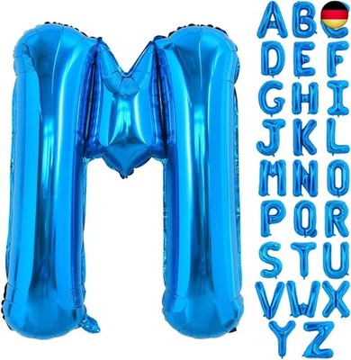 TONIFUL 40 Inch Large Blue Letter M Balloon, Giant Letter Balloon, Large Foil