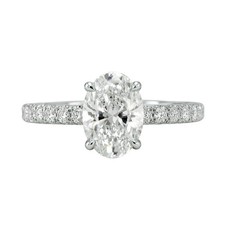1.50&ndash;4.50ctw Oval Cut F/VS+ Lab Grown Diamond Solitaire Ring 14K Gold Women