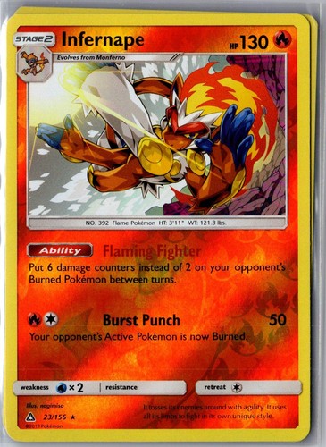 Infernape 23/156 Rare Ultra Prism Pokemon Reverse Holo Lightly Played