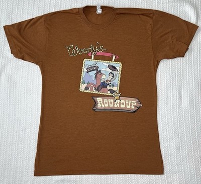 Toy Story Woodys Roundup T-Shirt LG 20  X 29  Not My First Rodeo Double Sided
